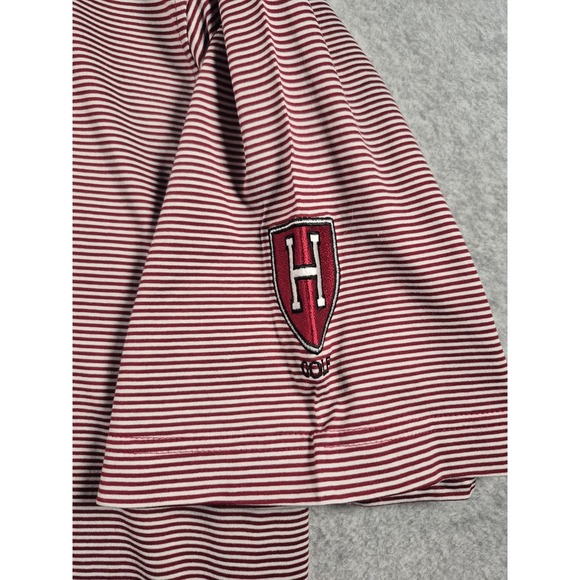 NWT Peter Millar Performance Polo Size XL Harvard University Golf Red Striped - Picture 3 of 7